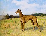 Arthur Wardle Champion Greyhound Dee Rock painting